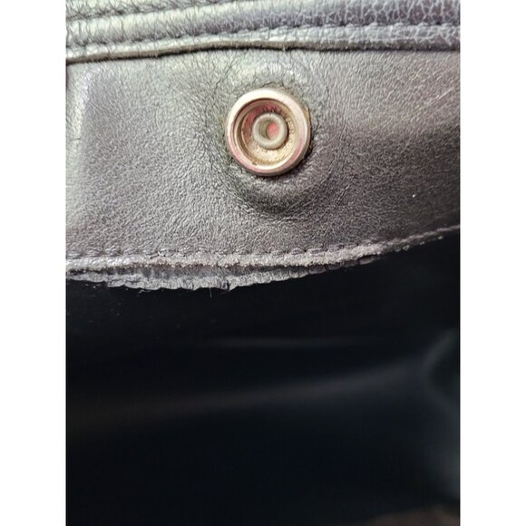 Vintage Harley Davidson Black Embroidered Logo Leather Shoulder Bag Purse Tote - Picture 11 of 16